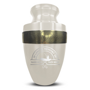 Custom Aluminum Human Urn - Funny Fishing Design - Elite Collection with Gold Inlay - 200 Cubic Inch