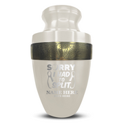 Custom Aluminum Human Urn - Funny Bowling Design - Elite Collection with Gold Inlay - 200 Cubic Inch