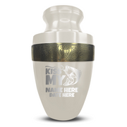 Custom Aluminum Human Urn - Funny Fishing Design - Elite Collection with Gold Inlay - 200 Cubic Inch