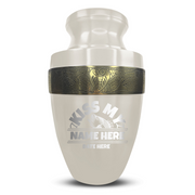 Custom Aluminum Human Urn - Funny Fishing Design - Elite Collection with Gold Inlay - 200 Cubic Inch