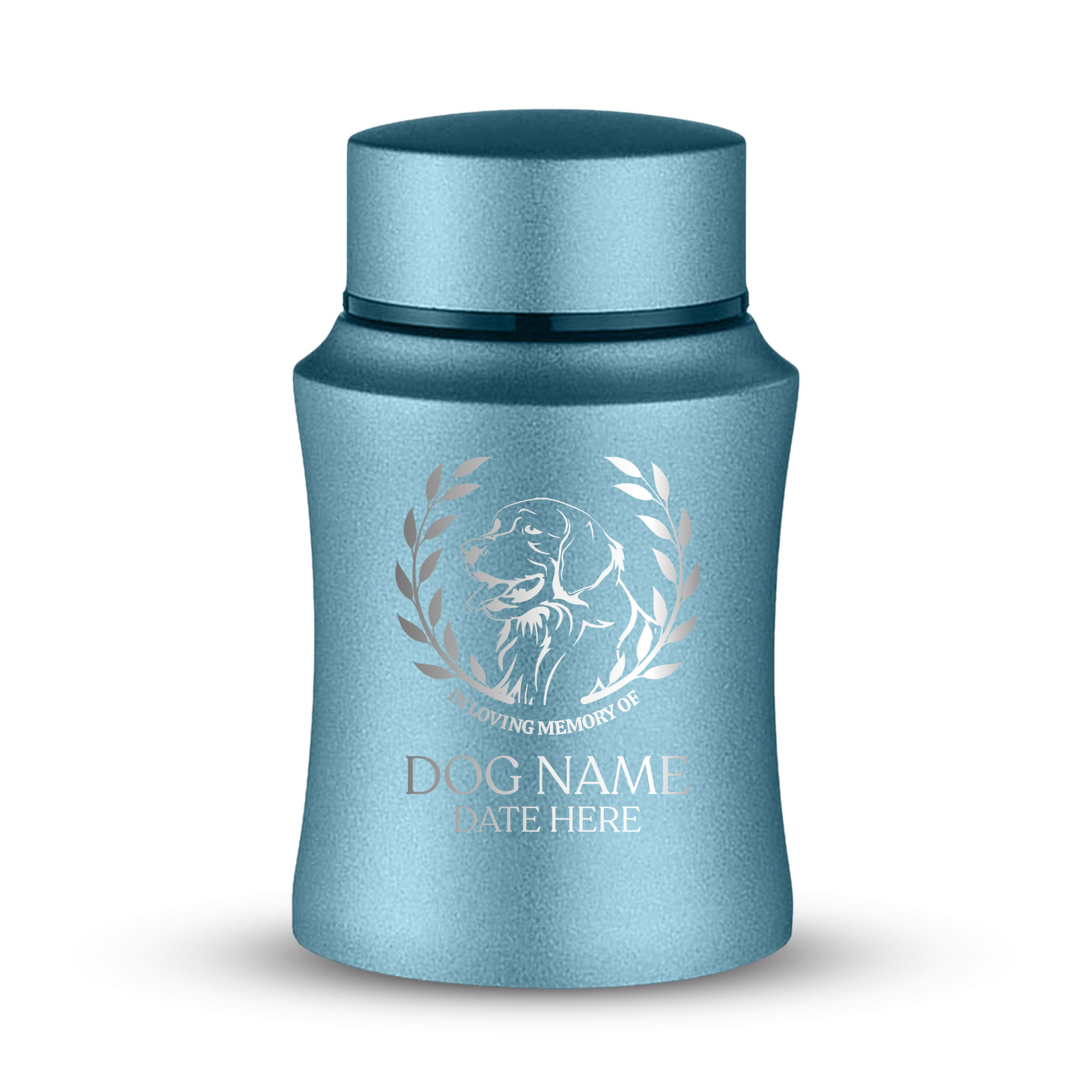 Prestige Pet Cremation Urn – Powder Coated Stainless Steel – 10 lb Capacity | Dog Breed