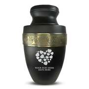 Elite Human Cremation Urn – 200 Cubic Inch – Aluminum with Gold Inlay | Traditional Memorial