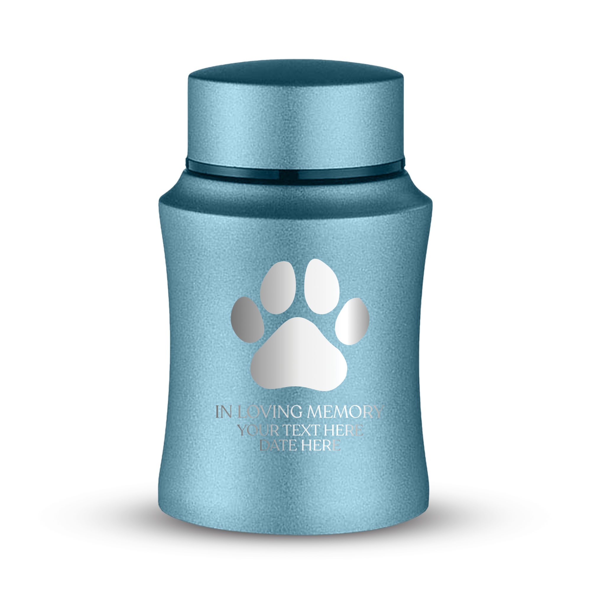 Prestige Pet Cremation Urn – Powder Coated Stainless Steel – 10 lb Capacity | Classic Paw Design
