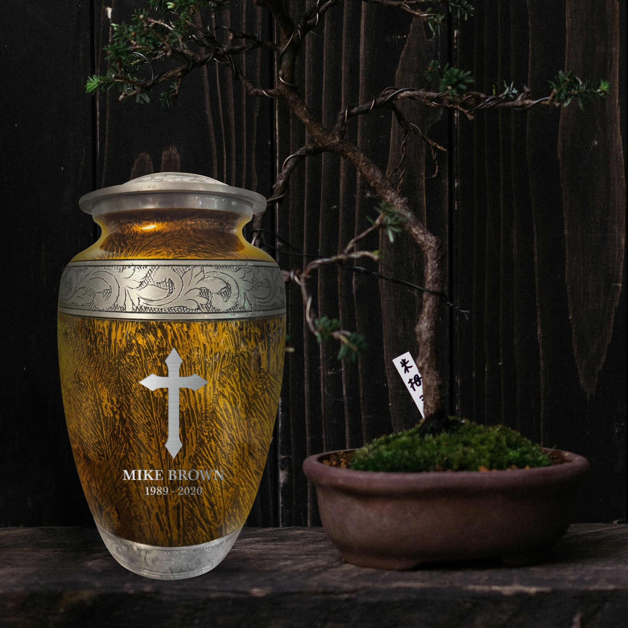 Custom Large Cremation Urn for Human Ashes - Elevate Collection - Funny Tech Design - Distressed Finish - 200 Cubic Inch