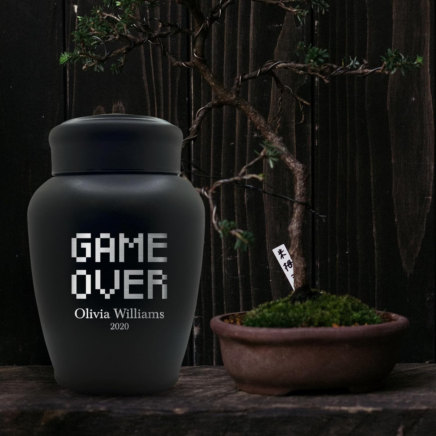 Personalized Stainless Steel Human Urn - 150 lbs - Funny Handle with Care Design