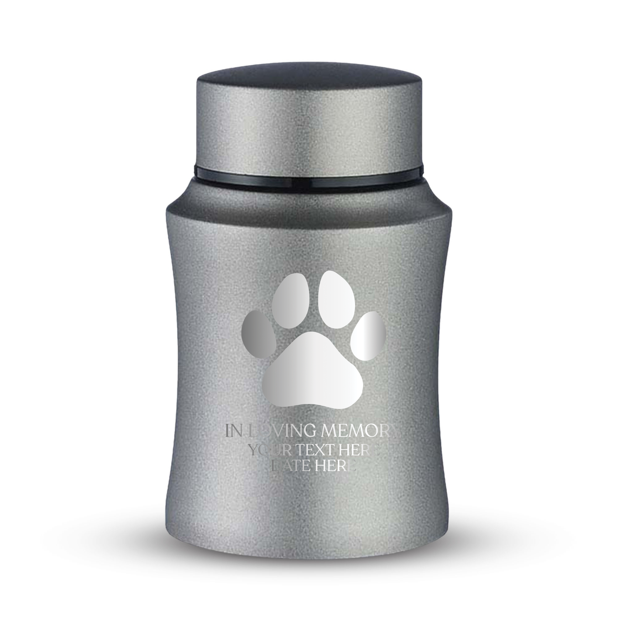 Prestige Pet Cremation Urn – Powder Coated Stainless Steel – 10 lb Capacity | Classic Paw Design