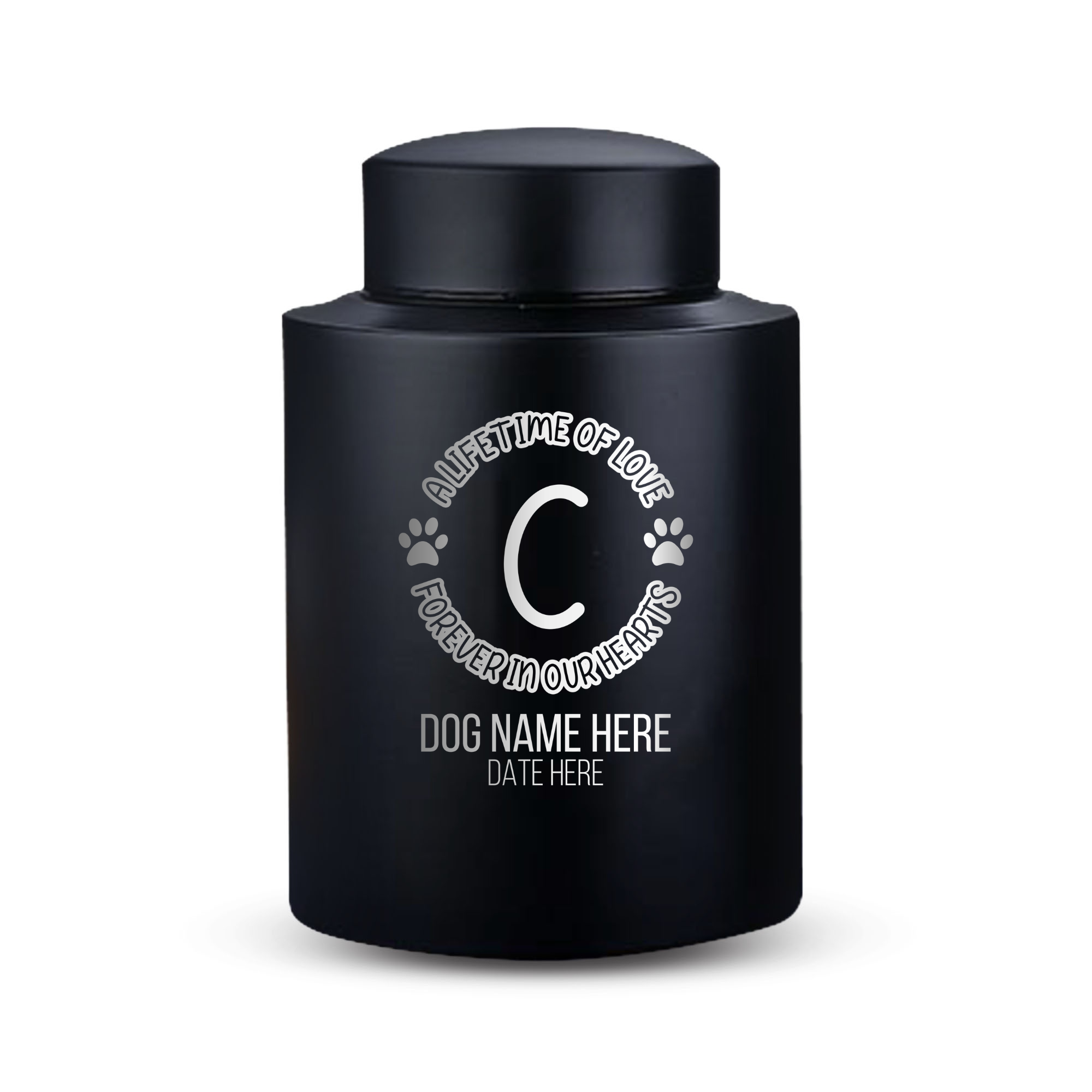 Horizon Dog Cremation Urn – Black Stainless Steel – 50–115 Cubic Inch | Forever Collection