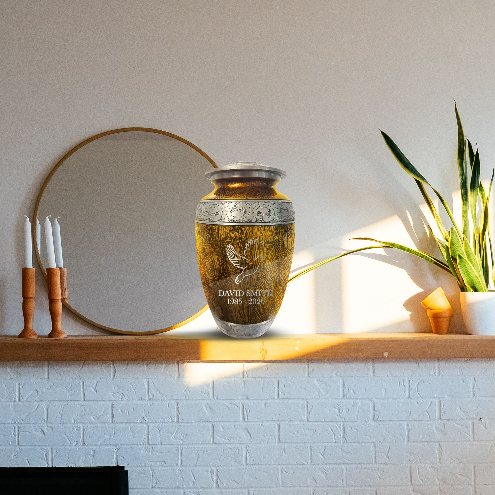 Custom Aluminum Human Urn - Elevate Collection - Funny Office Design - Distressed Finish - 200 Cubic Inch