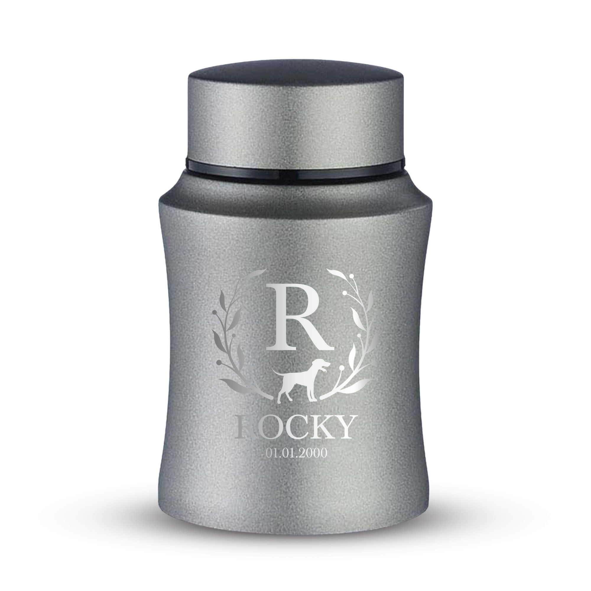 Custom Small Keepsake Cremation Urn for Small Dogs - Laser Engraved - Fit up to 10lbs - Powder Coated Stainless Steel Urn