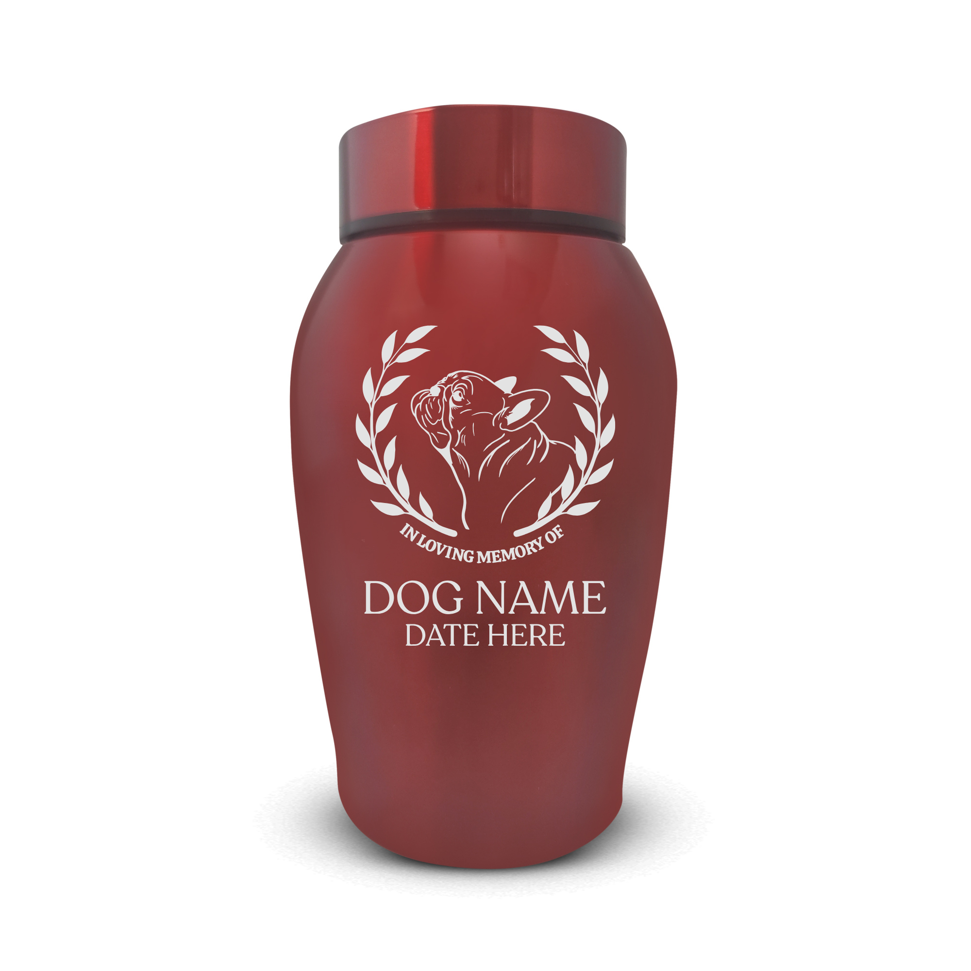 Medium Custom Dog Urn – 50 Cubic Inch – Stainless Steel | Dog Breed Design
