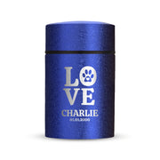 Custom Compact Mini Keepsake Dog Urn - Stainless Steel - Textured Finish - 8 Cubic Inch