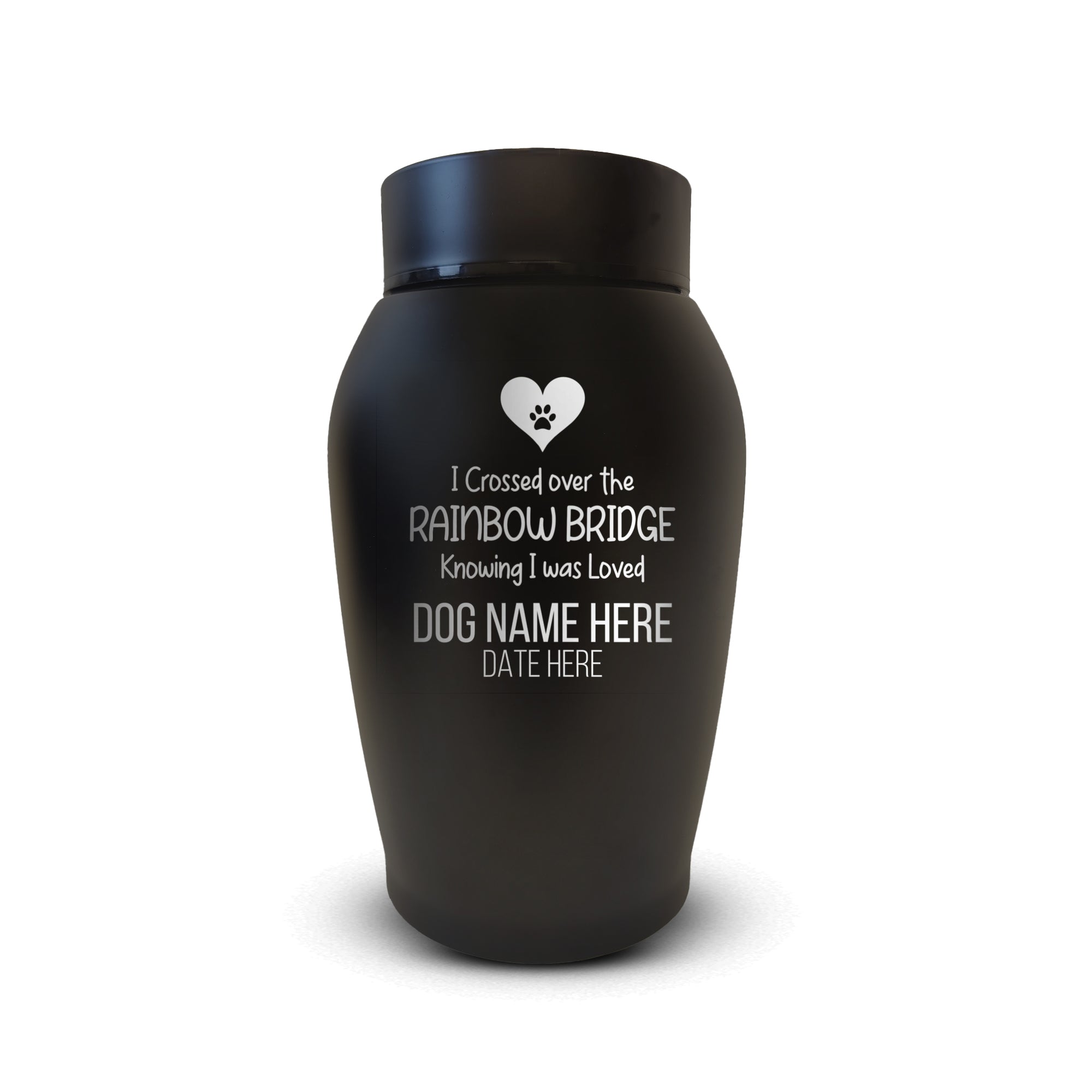Small Cremation Urn for Pet Ashes Cremains Metal Pet Urn for Small Dog Breeds, 16 Cubic Inch | Memorial Theme Design
