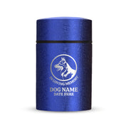 Custom Compact Mini Keepsake Dog Urn - Stainless Steel - Textured Finish - 8 Cubic Inch