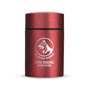 Custom Compact Mini Keepsake Dog Urn - Stainless Steel - Textured Finish - 8 Cubic Inch