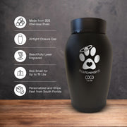 Cusom Small Dog Urn -Stainless Steel - Powder Coated Finish - 16 Cubic Inch