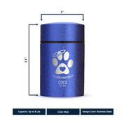 Custom Compact Mini Keepsake Dog Urn - Stainless Steel - Textured Finish - 8 Cubic Inch