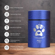 Custom Compact Mini Keepsake Cat Urn - Stainless Steel - Textured Finish - 8 Cubic Inch