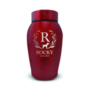 Custom Pet Urn for Dogs - Laser Engraved Stainless Steel Urn - Up to 50lbs of Ashes