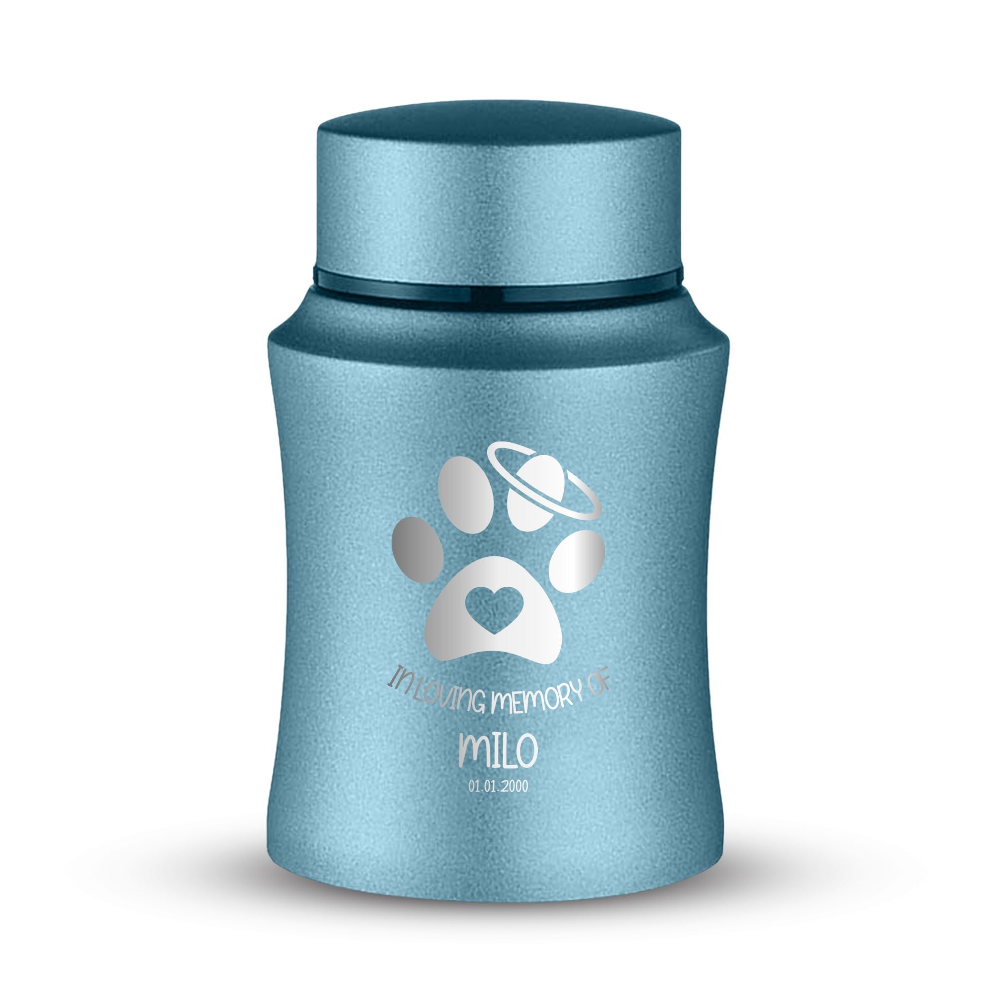 Custom Small Keepsake Cremation Urn for Small Cats - Laser Engraved - Fit up to 10lbs - Powder Coated Stainless Steel Urn