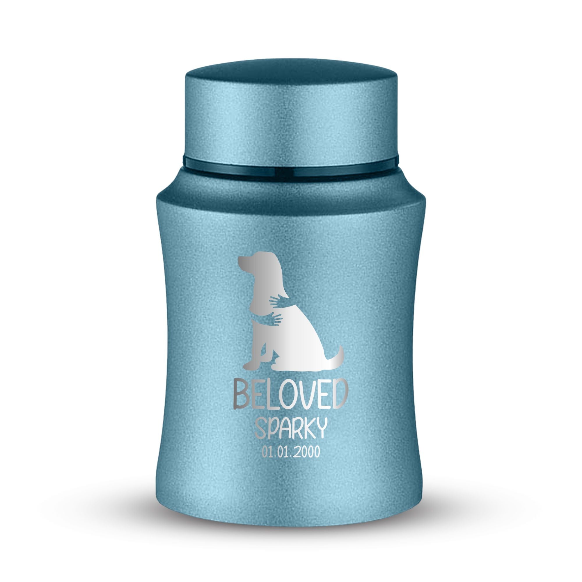 Custom Small Keepsake Cremation Urn for Small Dogs - Laser Engraved - Fit up to 10lbs - Powder Coated Stainless Steel Urn