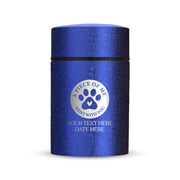 Custom Compact Mini Keepsake Cat Urn - Stainless Steel - Textured Finish - 8 Cubic Inch