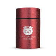 Custom Compact Mini Keepsake Cat Urn - Stainless Steel - Textured Finish - 8 Cubic Inch