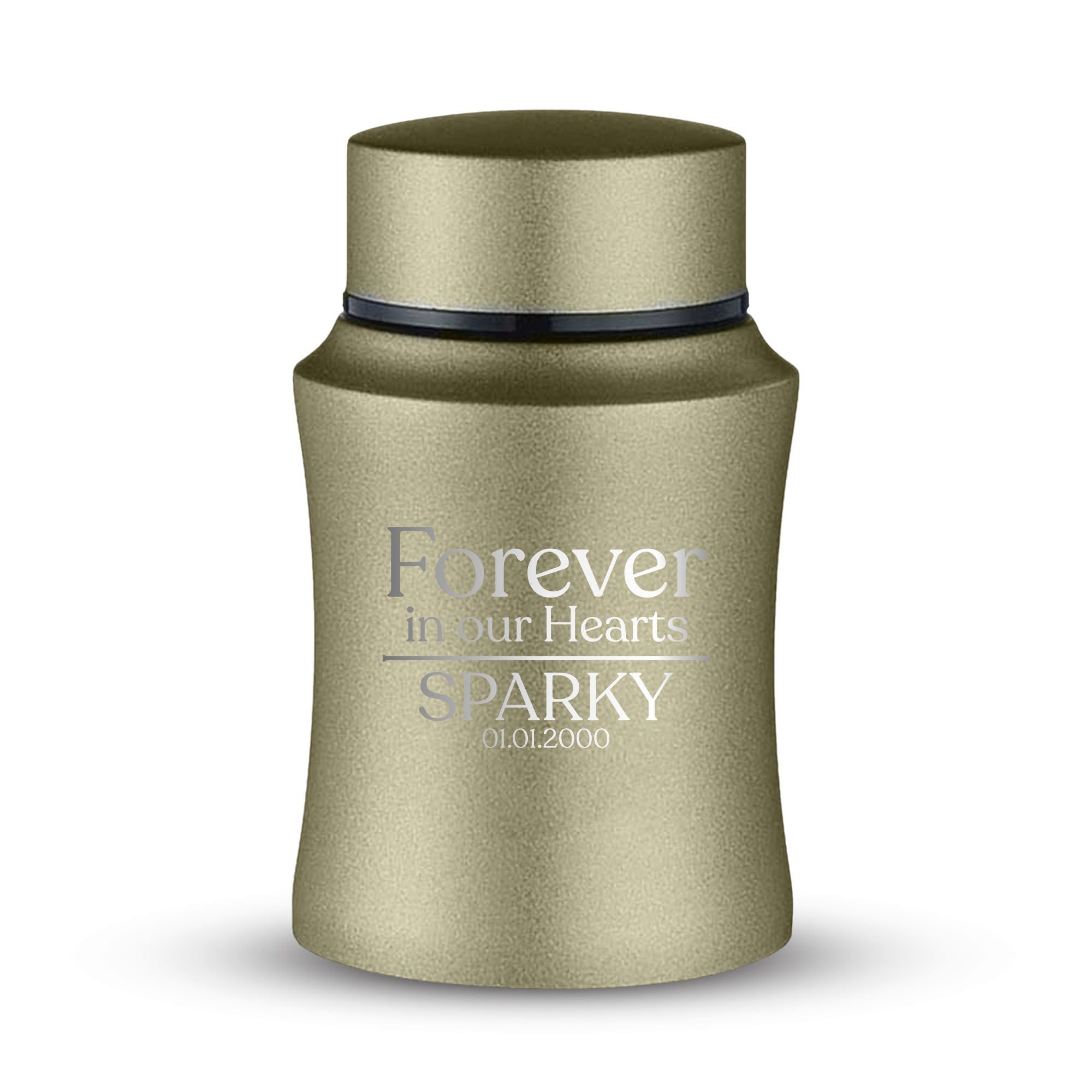 Custom Small Keepsake Cremation Urn for Small Cats - Laser Engraved - Fit up to 10lbs - Powder Coated Stainless Steel Urn