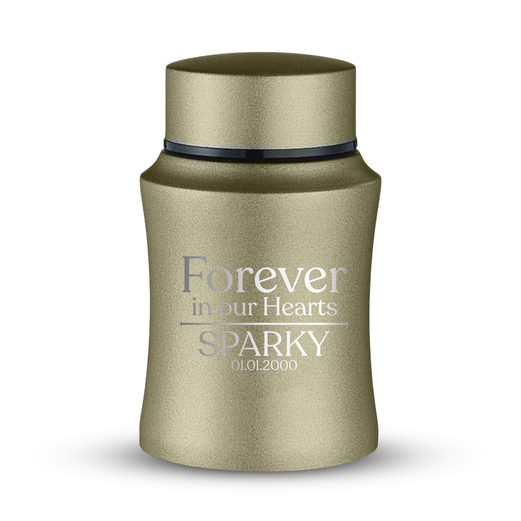 Custom Small Keepsake Cremation Urn for Small Dogs - Laser Engraved - Fit up to 10lbs - Powder Coated Stainless Steel Urn