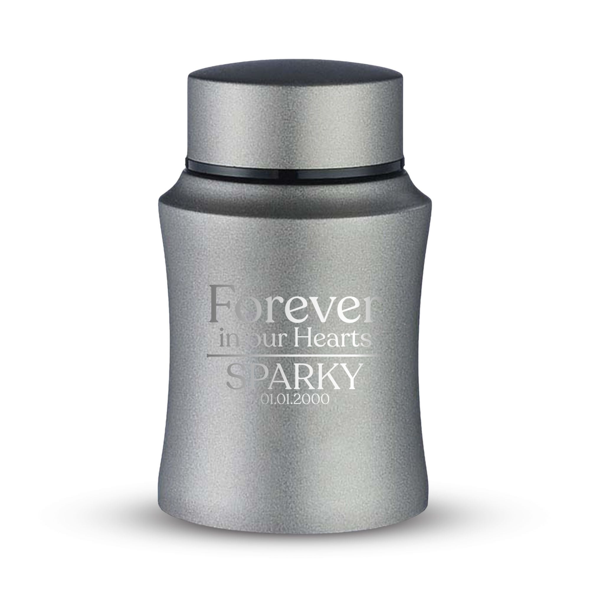 Custom Small Keepsake Cremation Urn for Small Cats - Laser Engraved - Fit up to 10lbs - Powder Coated Stainless Steel Urn