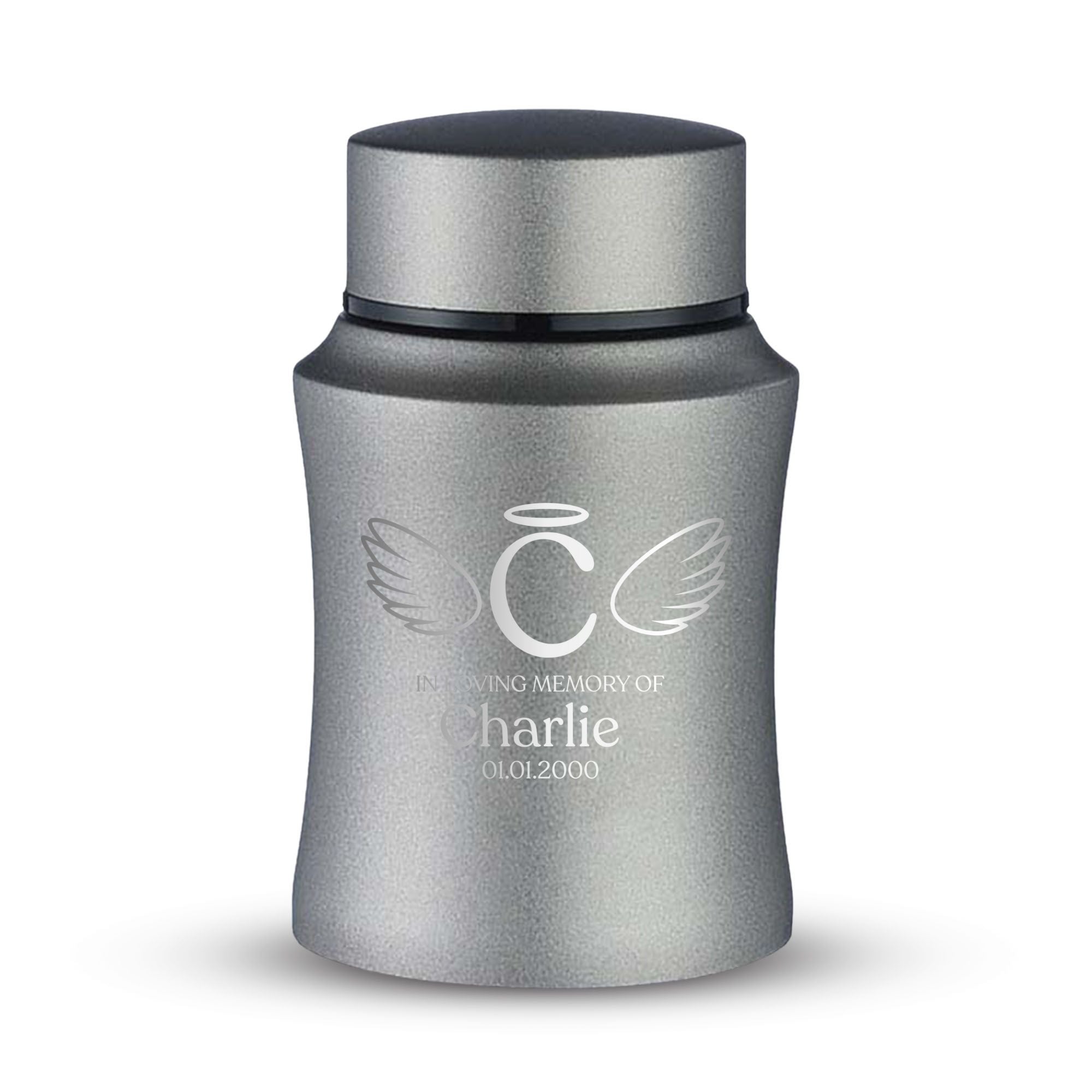 Custom Small Keepsake Cremation Urn for Small Cats - Laser Engraved - Fit up to 10lbs - Powder Coated Stainless Steel Urn