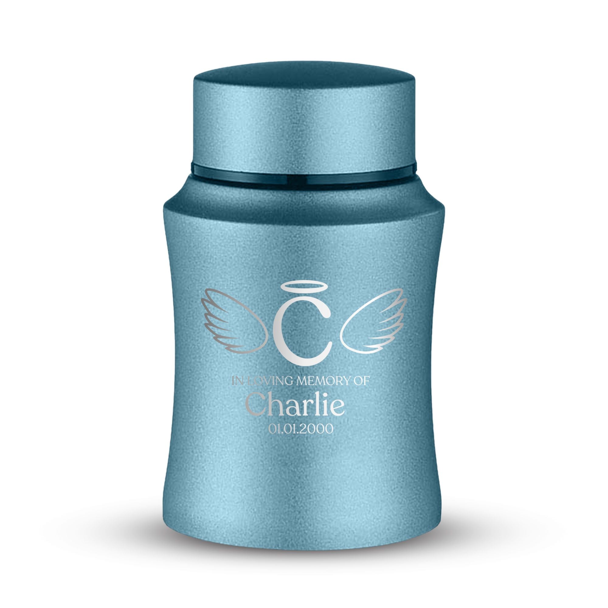 Custom Small Keepsake Cremation Urn for Small Cats - Laser Engraved - Fit up to 10lbs - Powder Coated Stainless Steel Urn