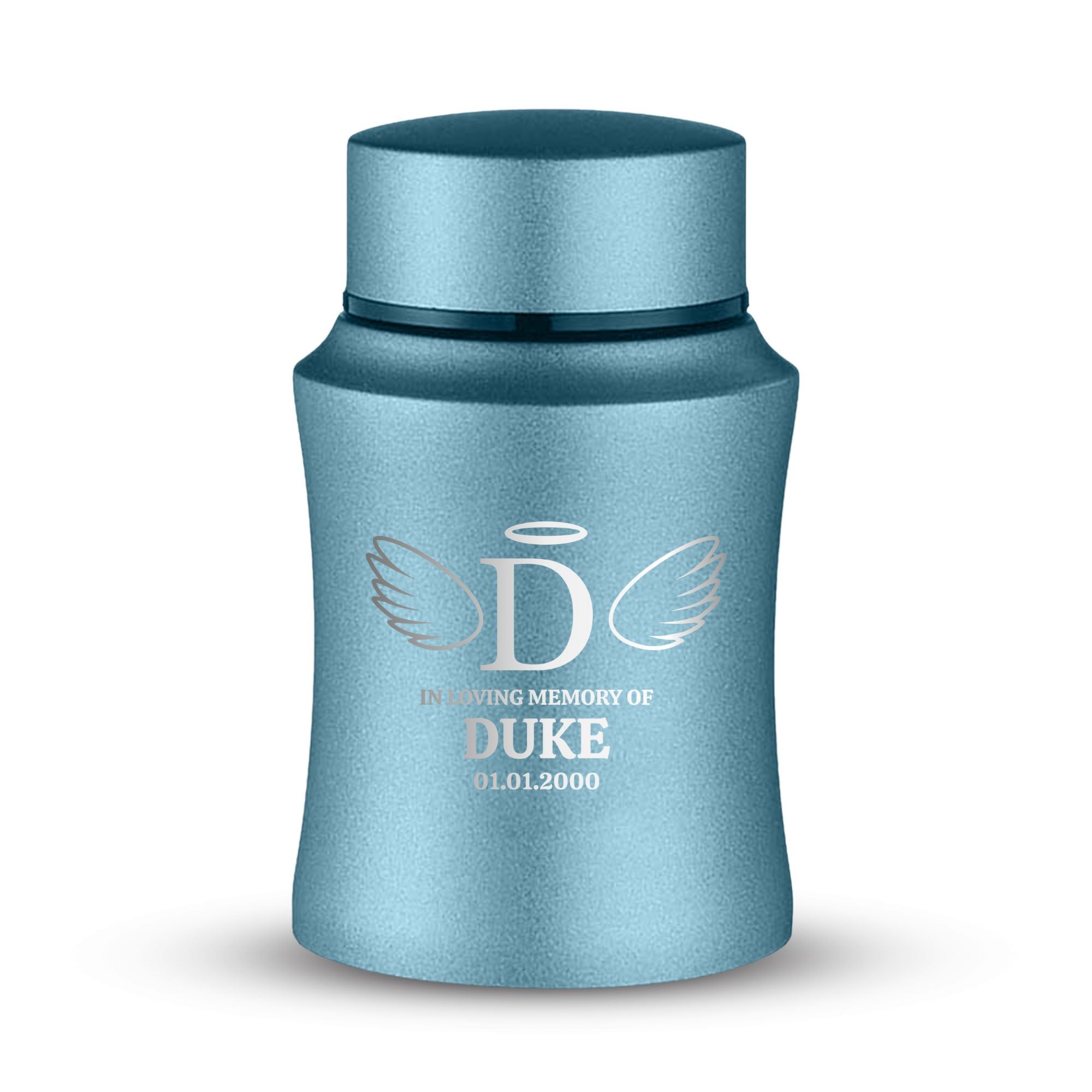 Custom Small Keepsake Cremation Urn for Small Dogs - Laser Engraved - Fit up to 10lbs - Powder Coated Stainless Steel Urn