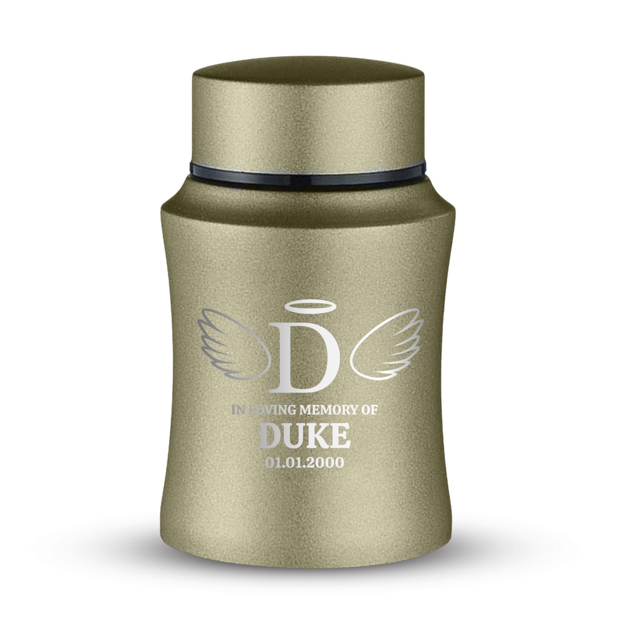 Custom Small Keepsake Cremation Urn for Small Dogs - Laser Engraved - Fit up to 10lbs - Powder Coated Stainless Steel Urn