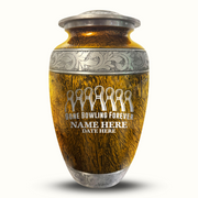 Custom Aluminum Human Urn - Elevate Collection - Funny Bowling Design - Distressed Finish - 200 Cubic Inch