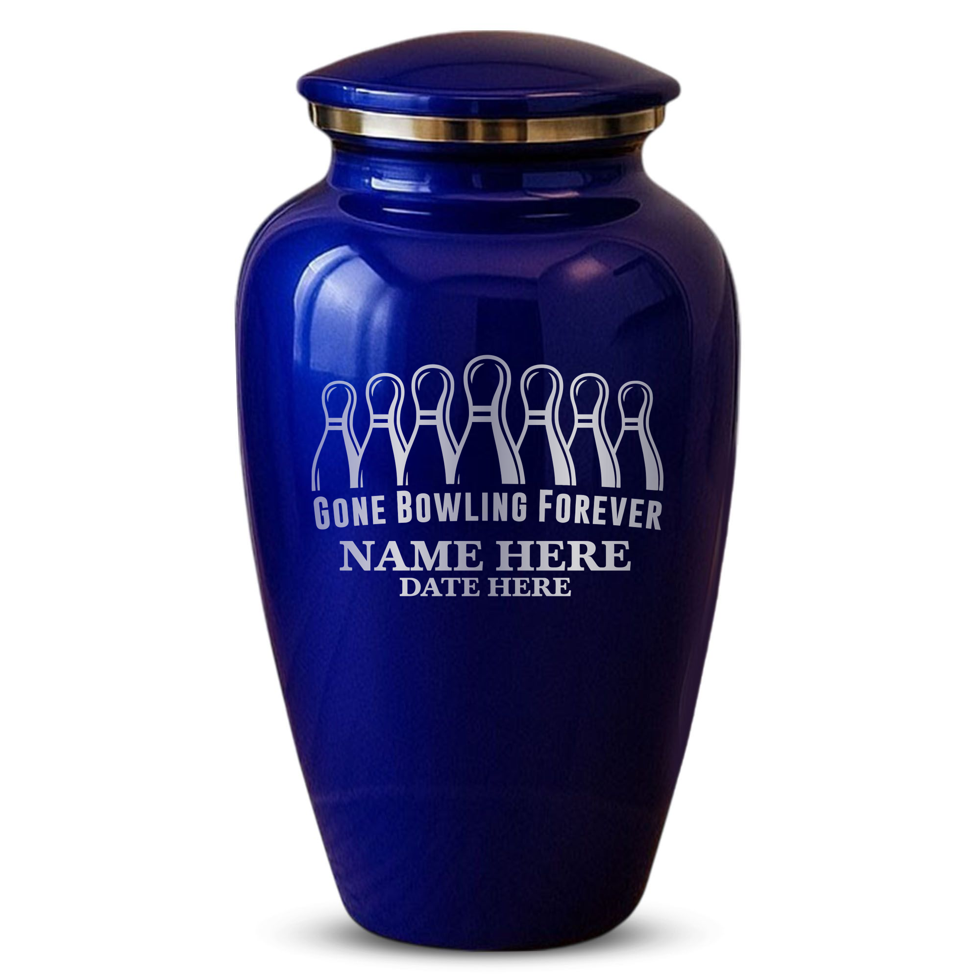 Splendor Human Cremation Urn - 200 Cubic Inch Capacity - Metal | Gone Bowling Tribute Collection