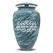 Custom Human Urns - Soft Whisper Collection - Funny Bowling Design - Distressed Finish - 200 Cubic Inch