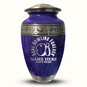 Custom Aluminum Human Urn - Elevate Collection - Funny Bowling Design - Distressed Finish - 200 Cubic Inch