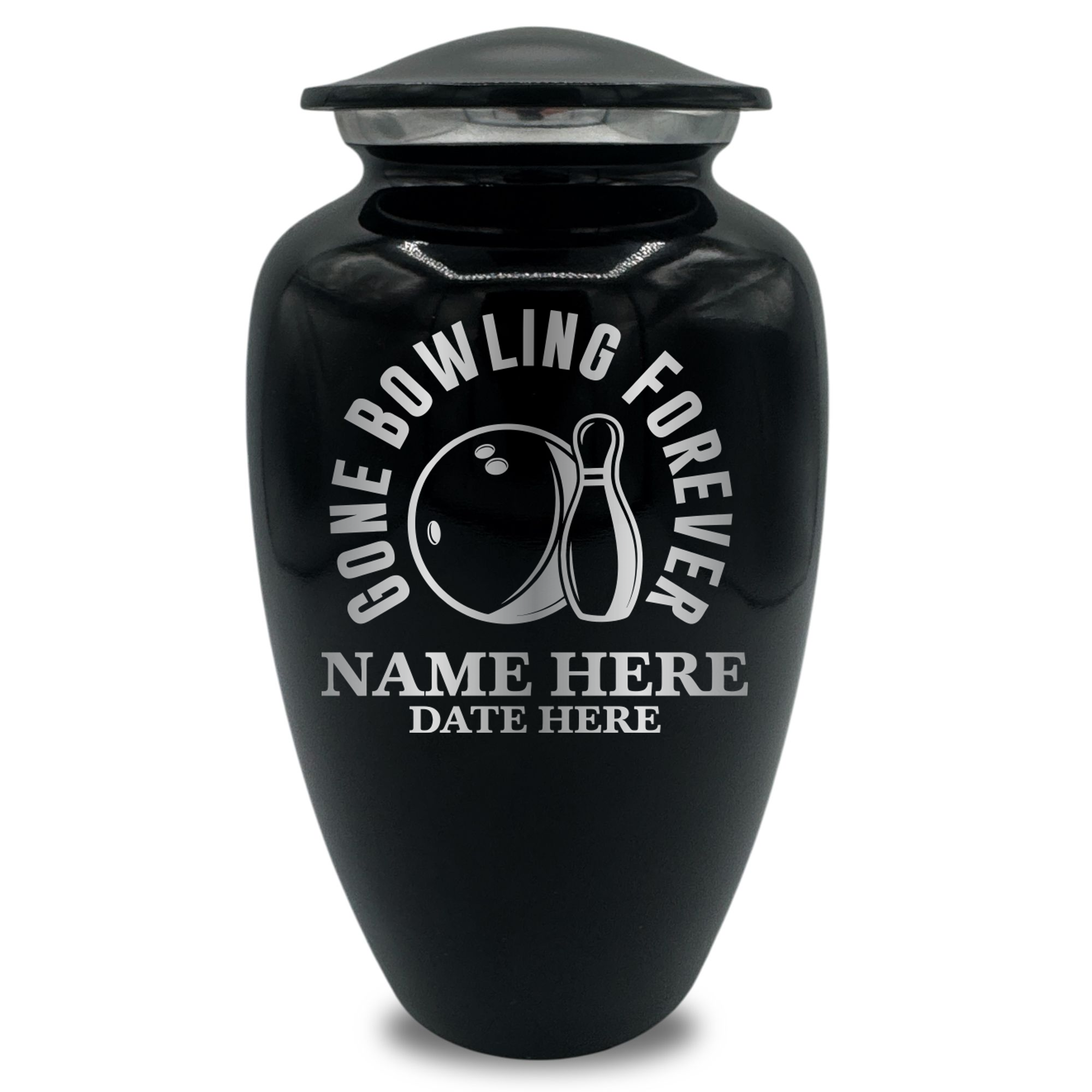 Splendor Human Cremation Urn - 200 Cubic Inch Capacity - Metal | Gone Bowling Tribute Collection