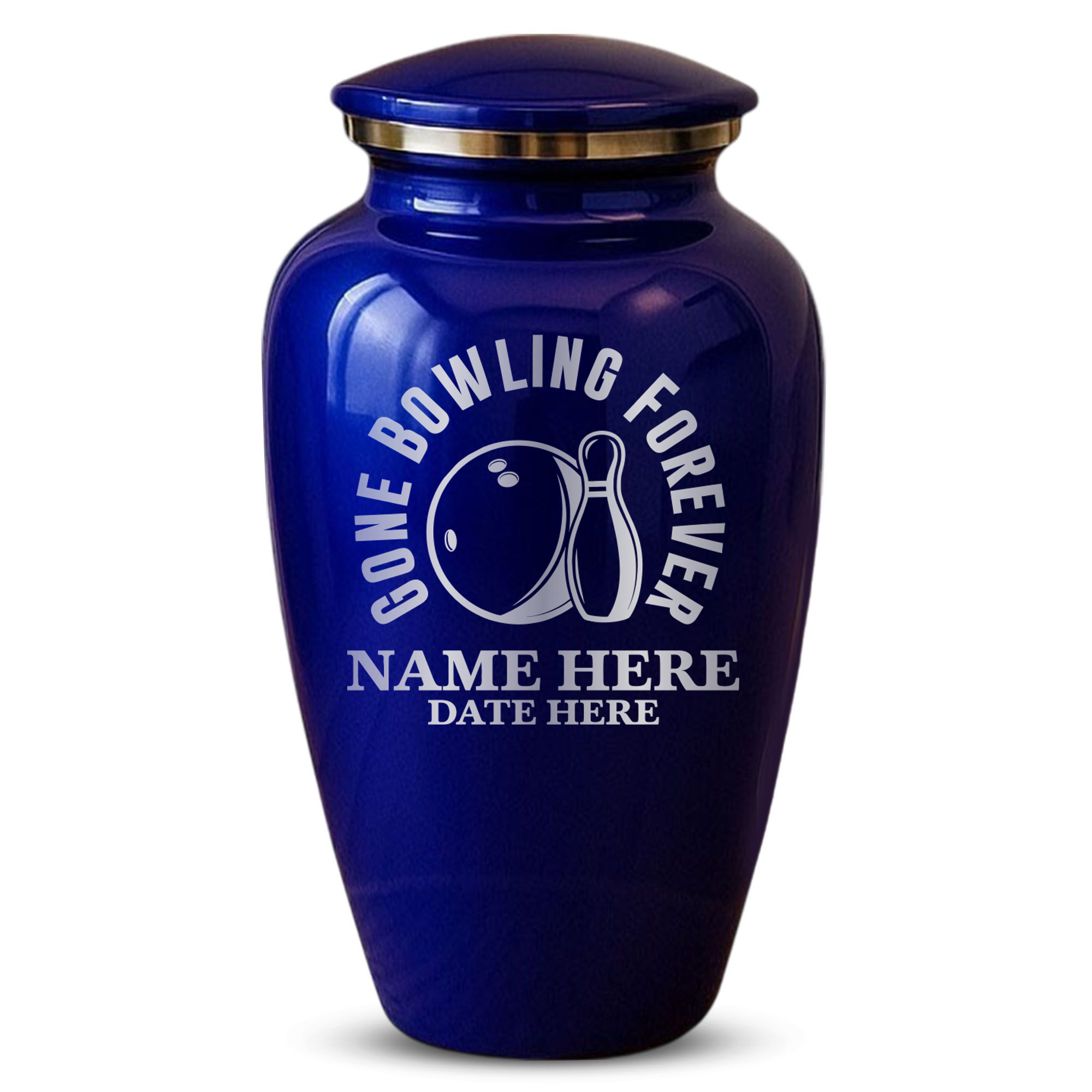 Splendor Human Cremation Urn - 200 Cubic Inch Capacity - Metal | Gone Bowling Tribute Collection