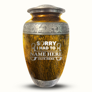 Custom Aluminum Human Urn - Elevate Collection - Funny Bowling Design - Distressed Finish - 200 Cubic Inch