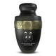 Elite Human Cremation Urn – 200 Cubic Inch – Aluminum with Gold Inlay | Funny Eyes
