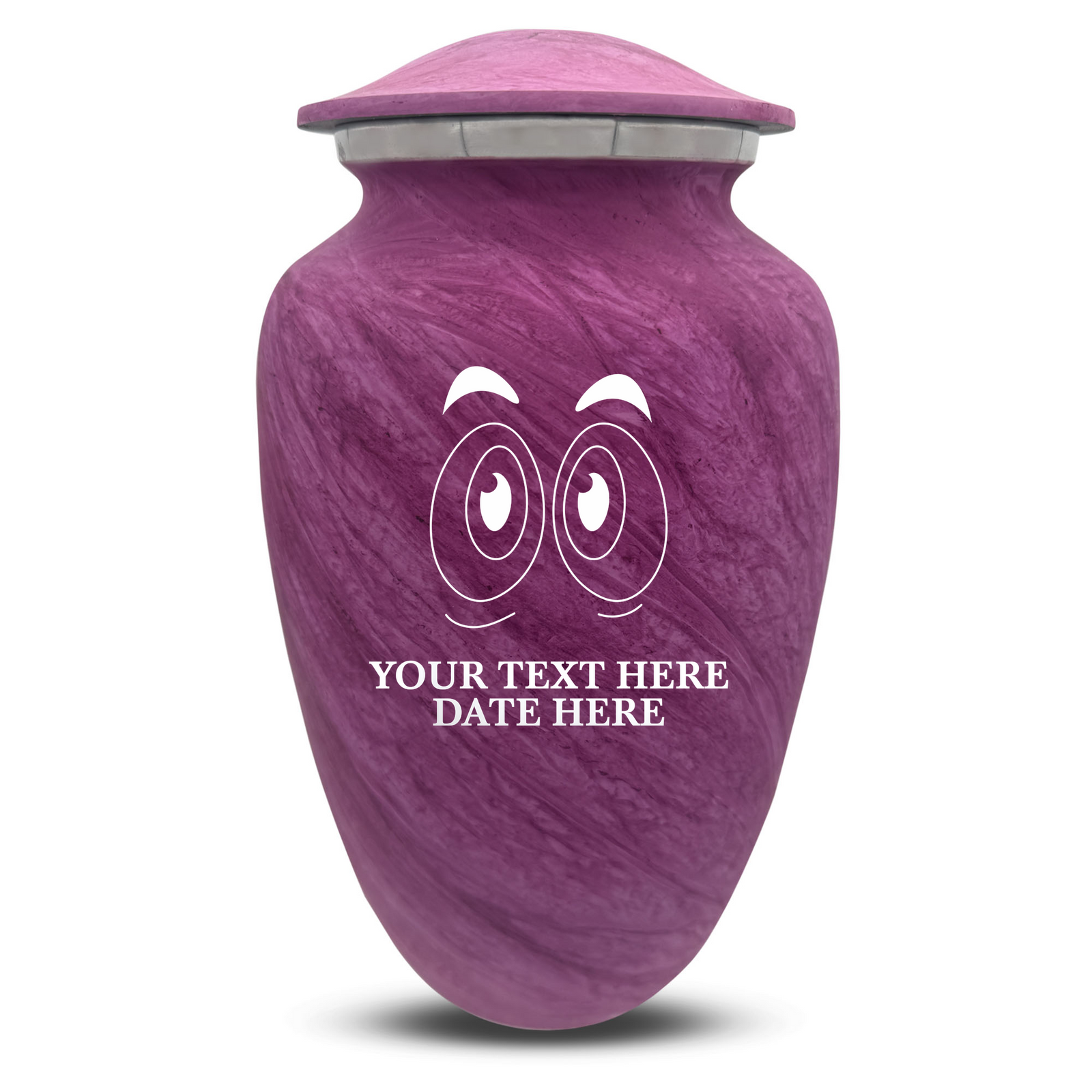 Custom Human Urns - Soft Whisper Collection - Funny Eyes Design - Distressed Finish - 200 Cubic Inch