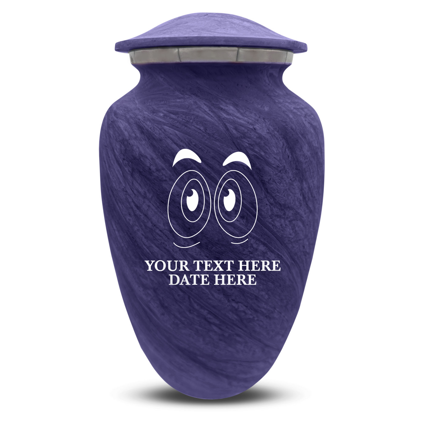 Custom Human Urns - Soft Whisper Collection - Funny Eyes Design - Distressed Finish - 200 Cubic Inch