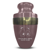 Custom Aluminum Human Urn - Funny Eyes Design - Elite Collection with Gold Inlay - 200 Cubic Inch