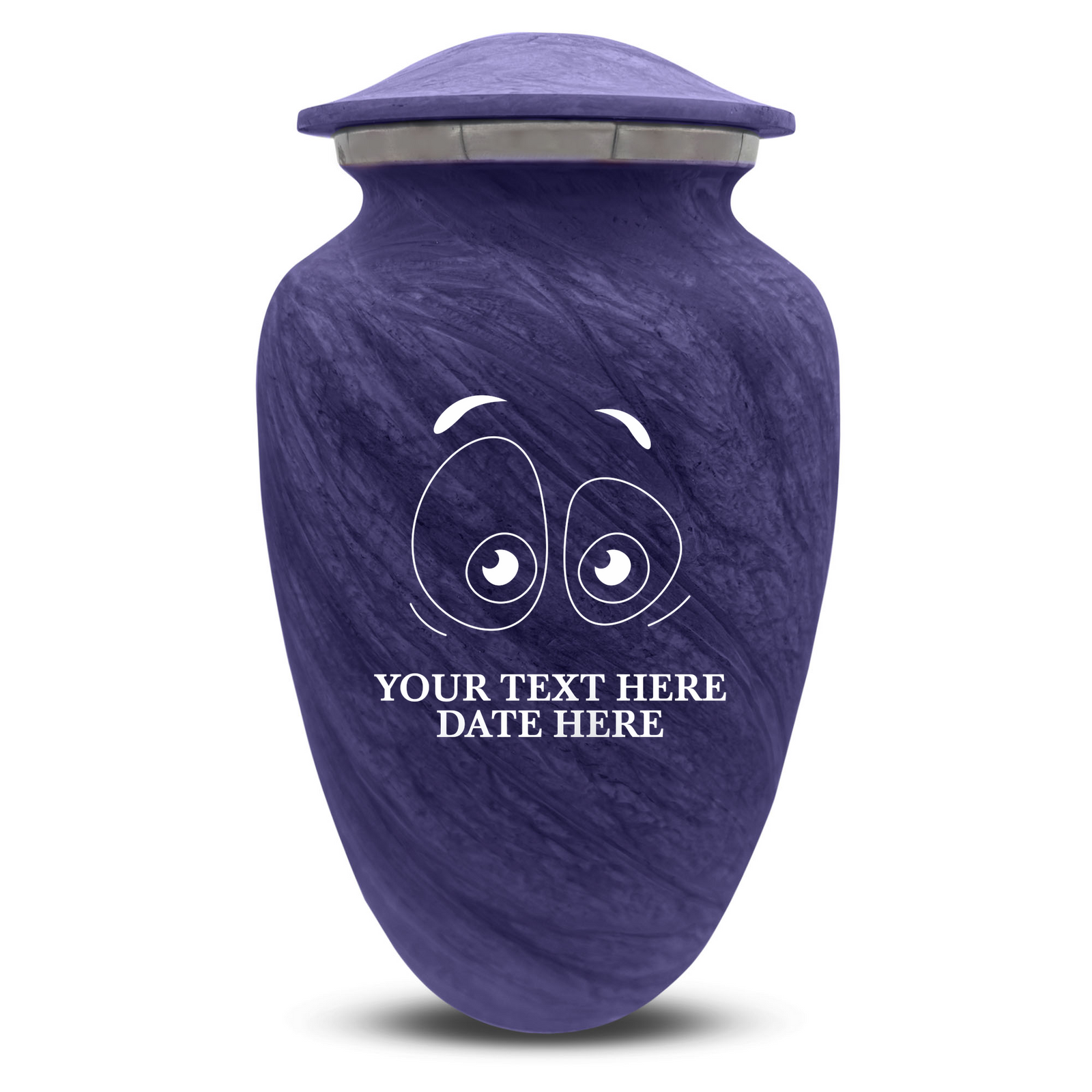 Custom Human Urns - Soft Whisper Collection - Funny Eyes Design - Distressed Finish - 200 Cubic Inch