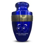 Custom Aluminum Human Urn - Funny Eyes Design - Elite Collection with Gold Inlay - 200 Cubic Inch