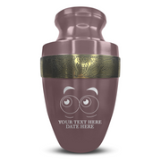 Custom Aluminum Human Urn - Funny Eyes Design - Elite Collection with Gold Inlay - 200 Cubic Inch