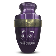 Custom Aluminum Human Urn - Funny Eyes Design - Elite Collection with Gold Inlay - 200 Cubic Inch
