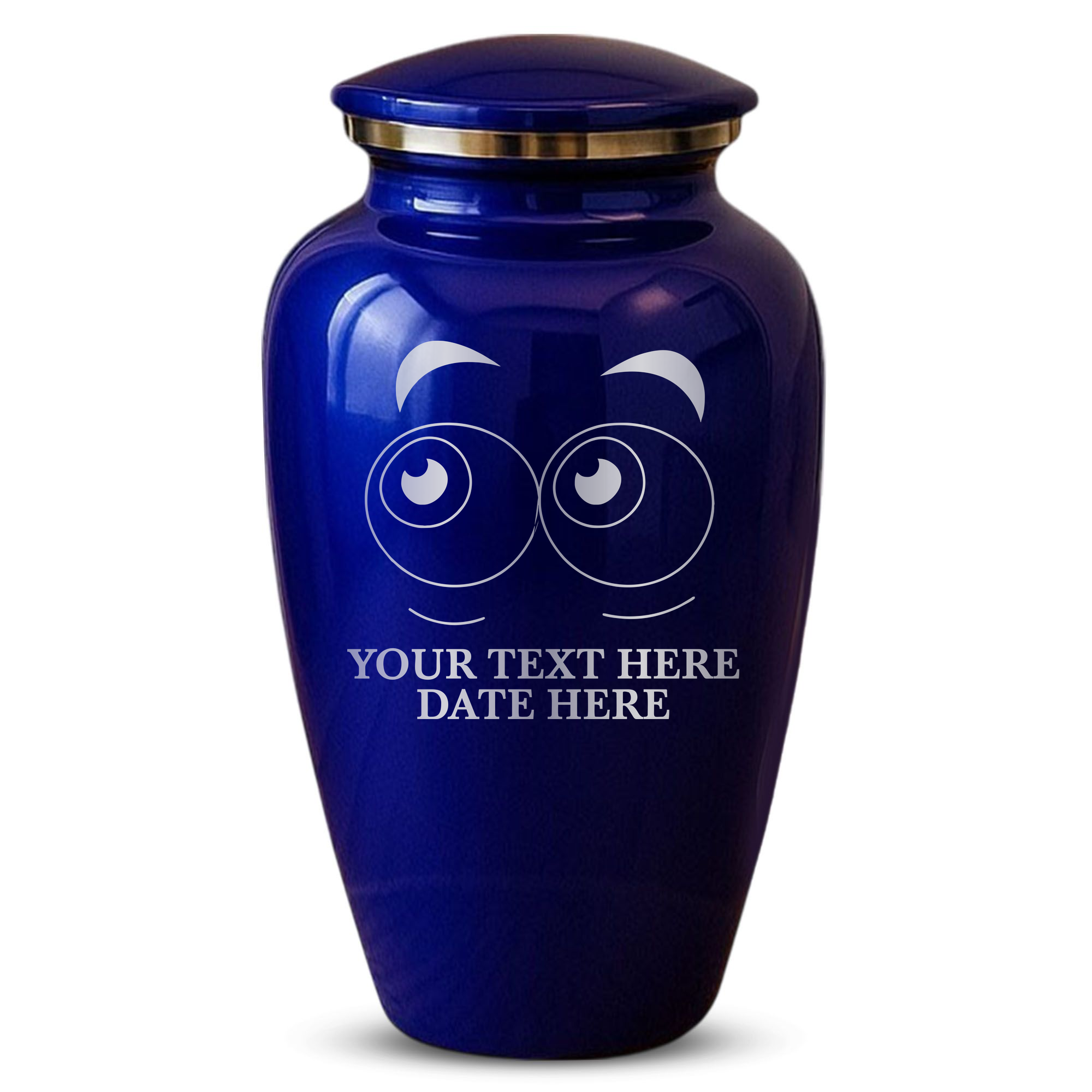Splendor Human Cremation Urn – 200 Cubic Inch Capacity – Metal | Funny Eyes