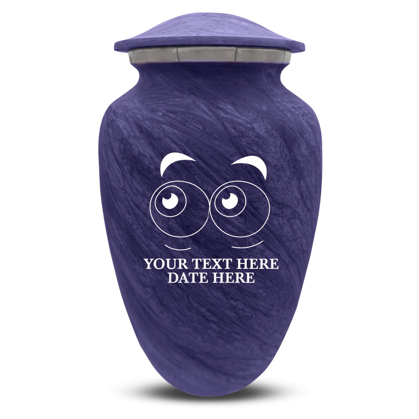 Custom Human Urns - Soft Whisper Collection - Funny Eyes Design - Distressed Finish - 200 Cubic Inch